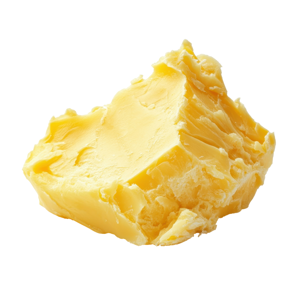 Freshly cut butter displayed on a white background suitable for cooking and baking needs png