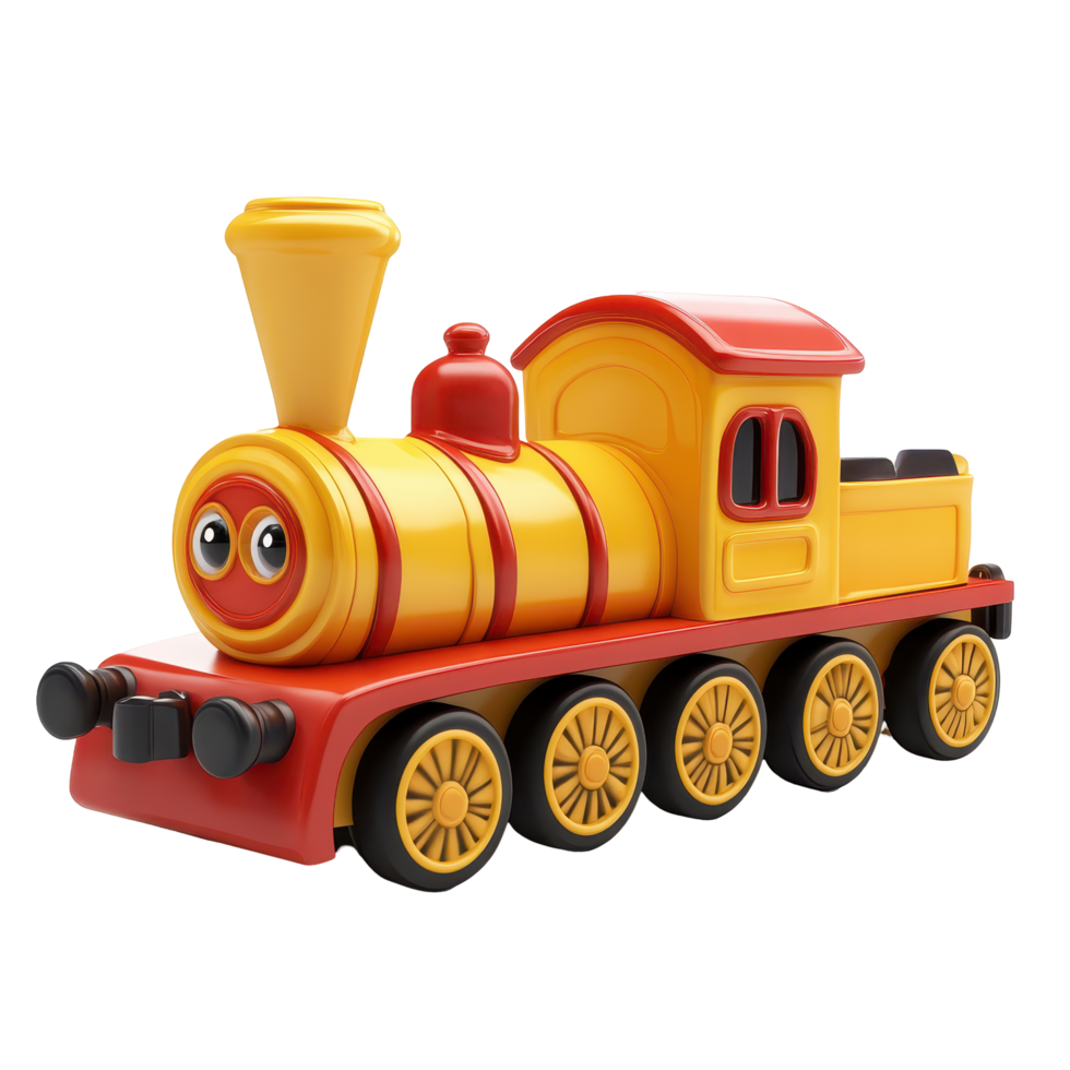 Colorful toy train designed for children, made of durable plastic, ideal for imaginative playtime and learning activities in various environments png