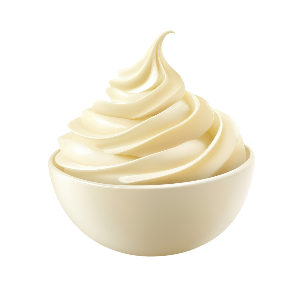 Soft serve ice cream in a bowl ready to be served on a sunny day at a local ice cream shop png