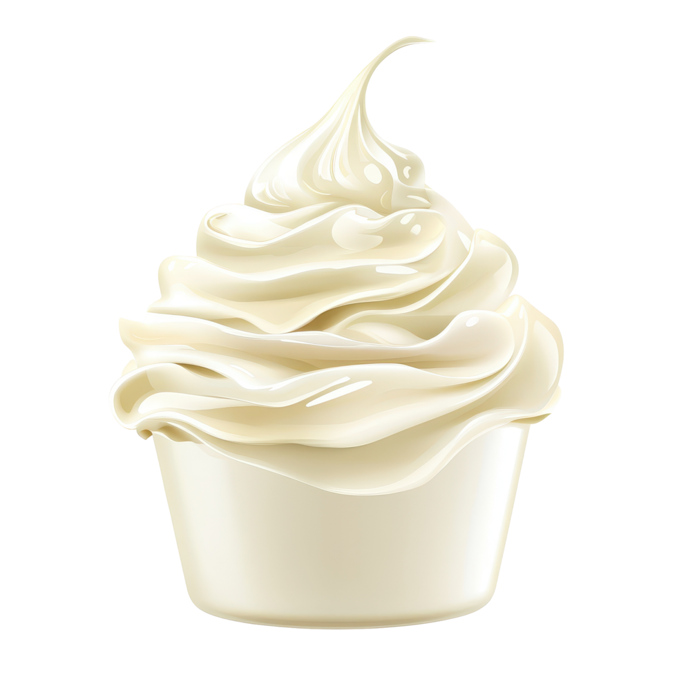 Creamy soft serve ice cream swirled to perfection in a classic cup at a summer fair png