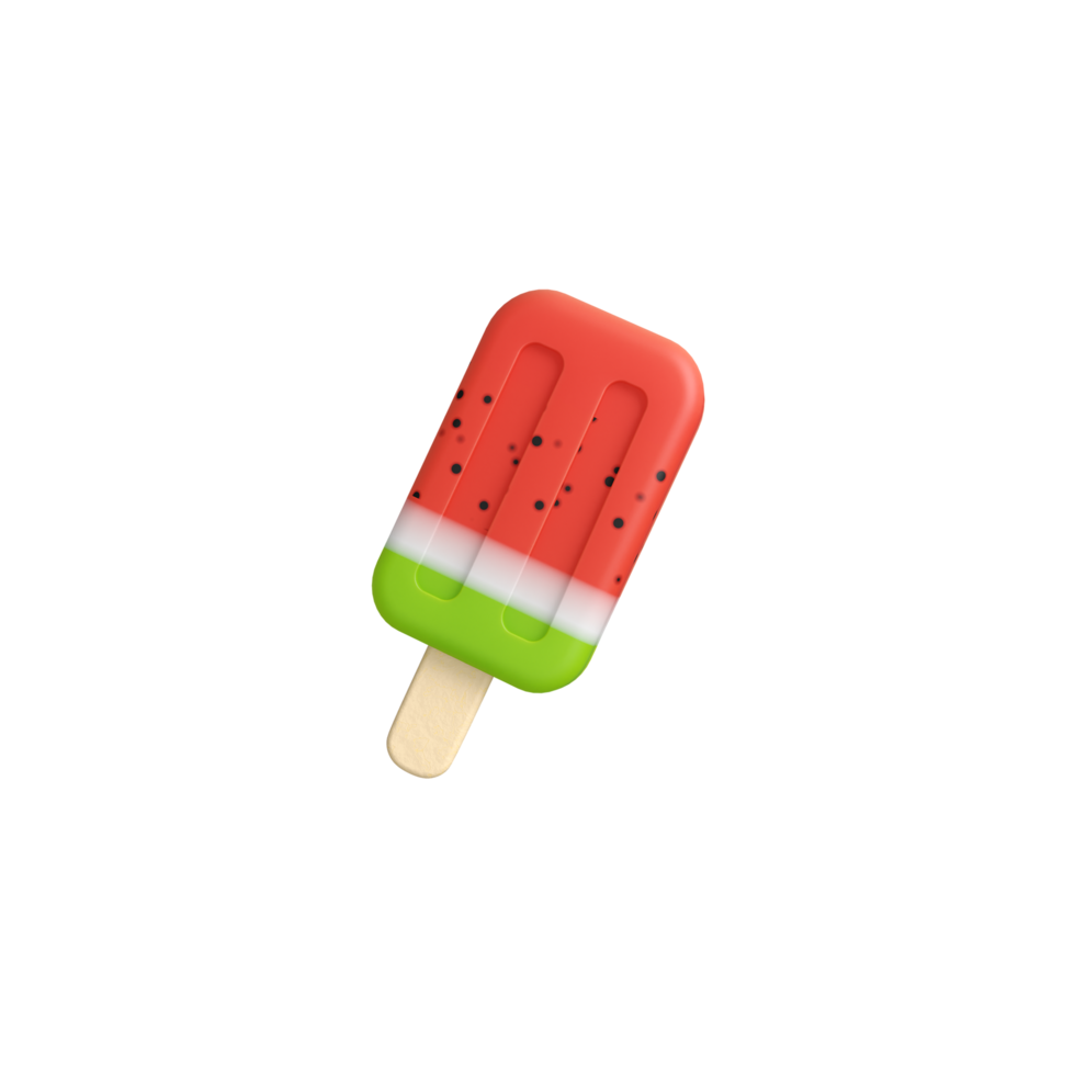 Watermelon ice pop 3d illustration side view png