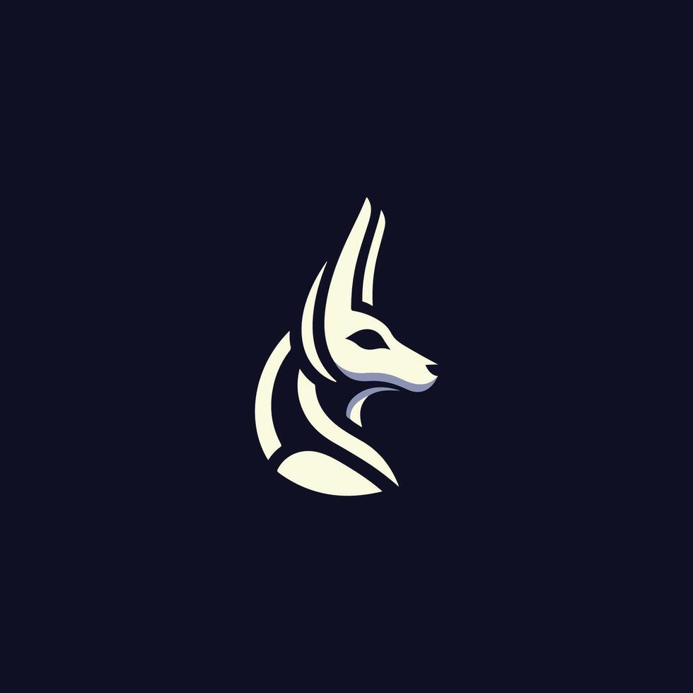 anubis head logo on a dark background vector