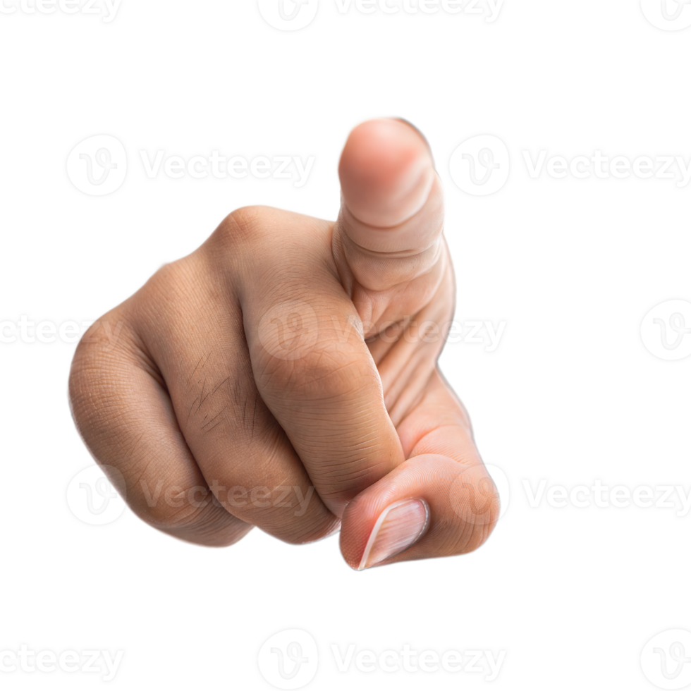 Human Hand Pointing Finger Forward on Transparent Background png