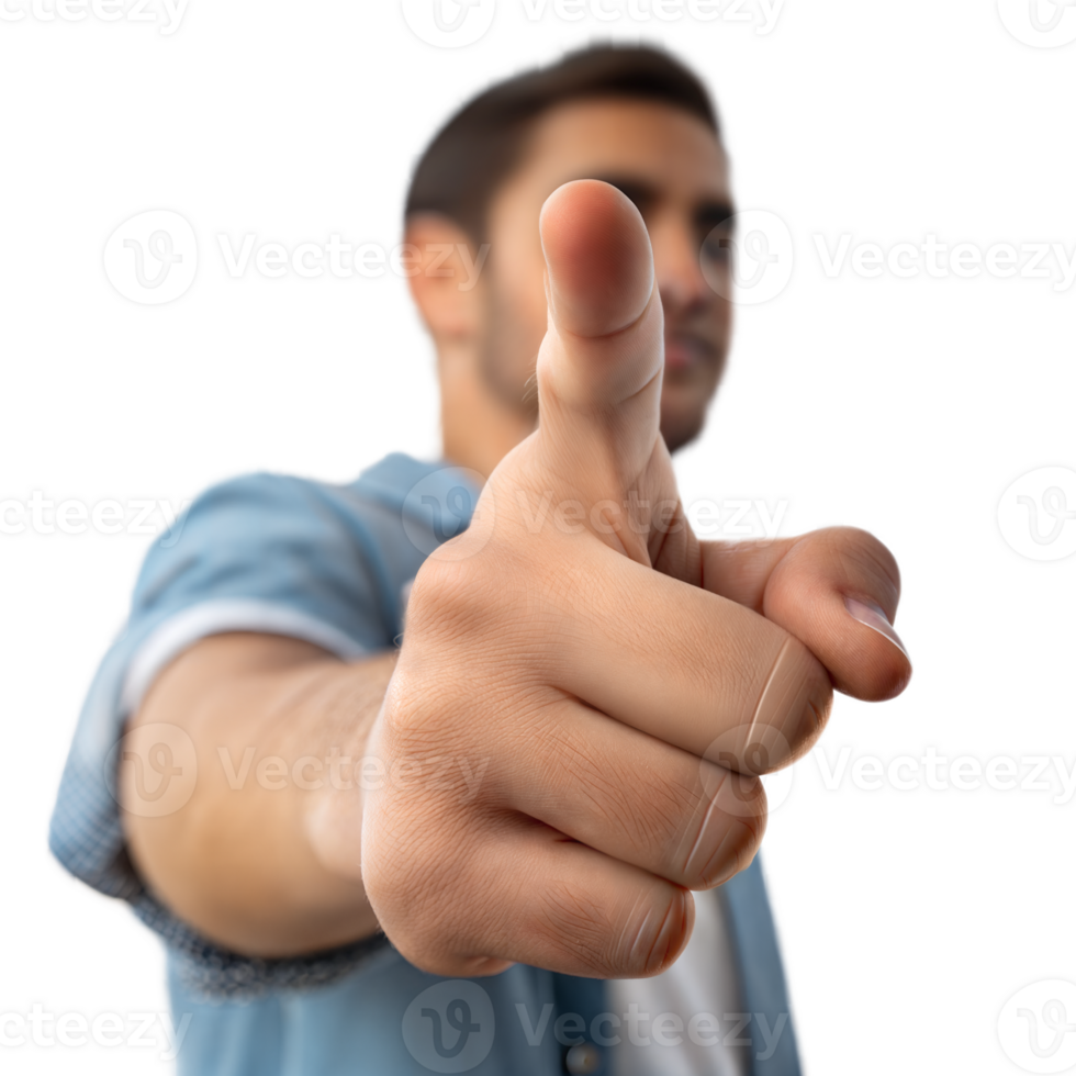 Young Man Pointing Directly at the Viewer on Transparent Background png