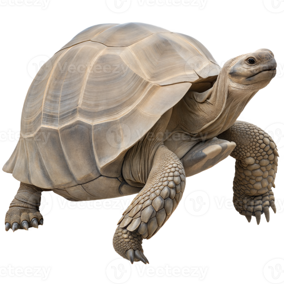Magnificent Galapagos Tortoise Slowly Moving on Transparent Background png