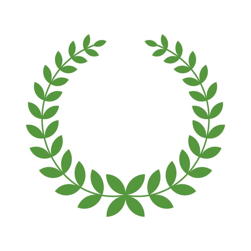 Illustration of a classic green laurel wreath vector