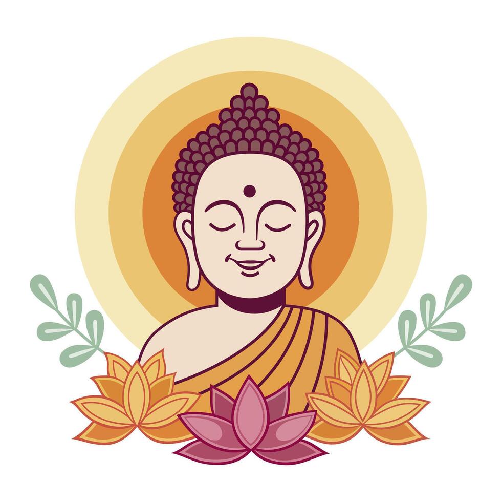 Buddha smile vesak day illustration vector