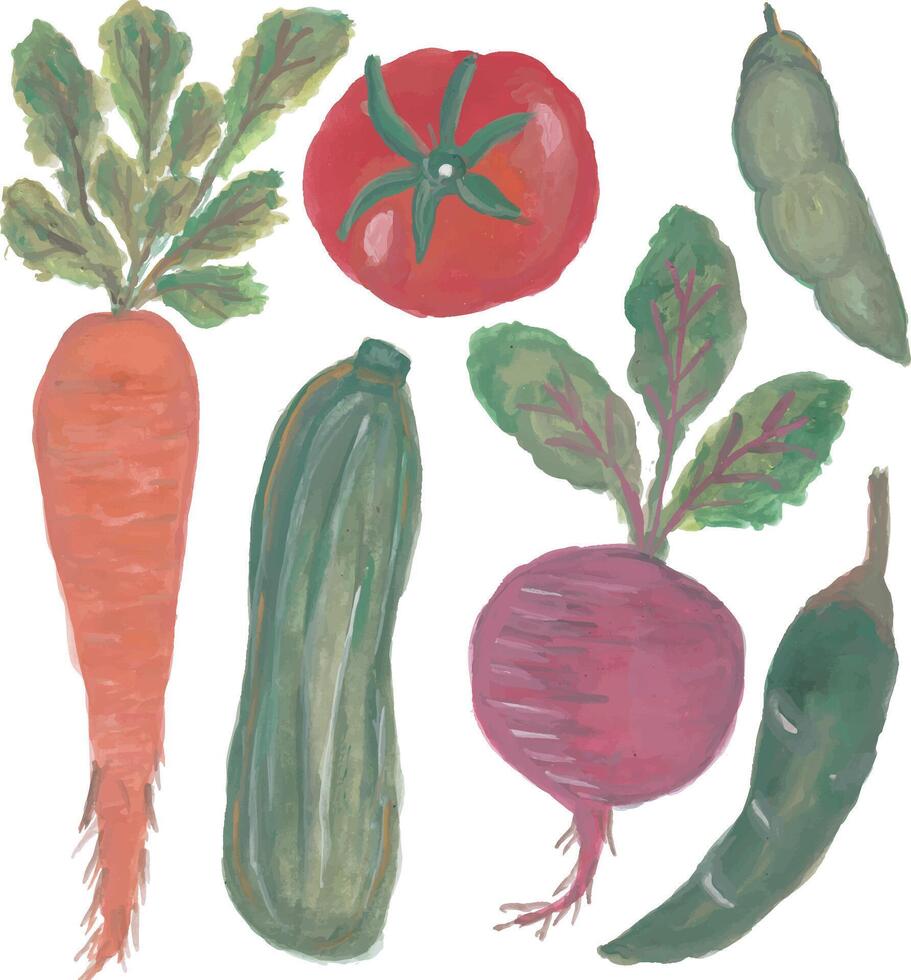 Watercolor Vegetables Illustration for Culinary and Food-Related Designs vector