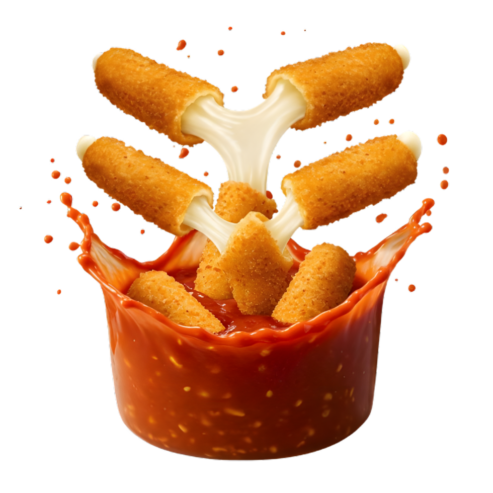 So yummy Mozzarella sticks isolated on transparent background png