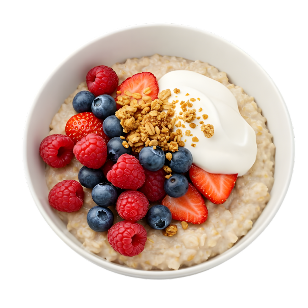 Delicious and Healthy Oatmeal with Berries png