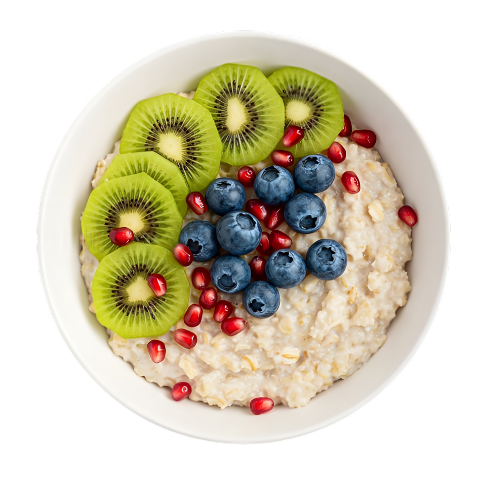 Delicious and Healthy Fruit Bowl A Vibrant Mix of Berries Pineapple and Kiwi png