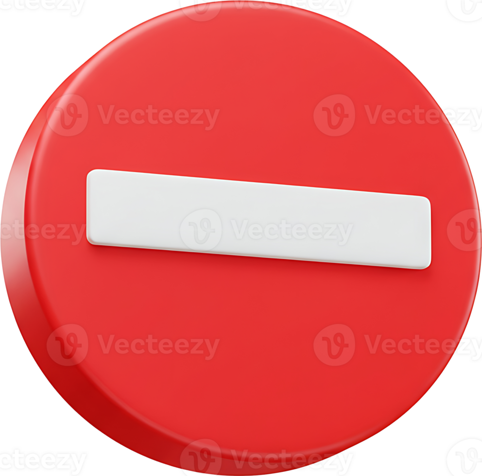 A red and white sign with a no entry sign png