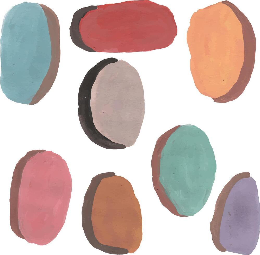 Abstract Composition of Colorful Oval Shapes with Shadows vector