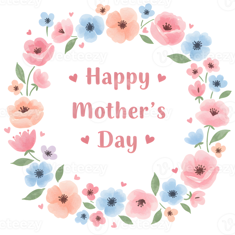 Happy Mothers Day Floral Frame png