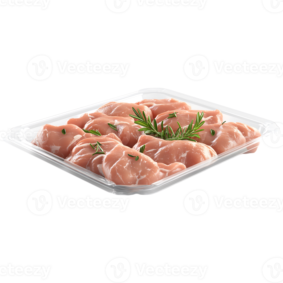 Chicken breast fillets in a plastic container png