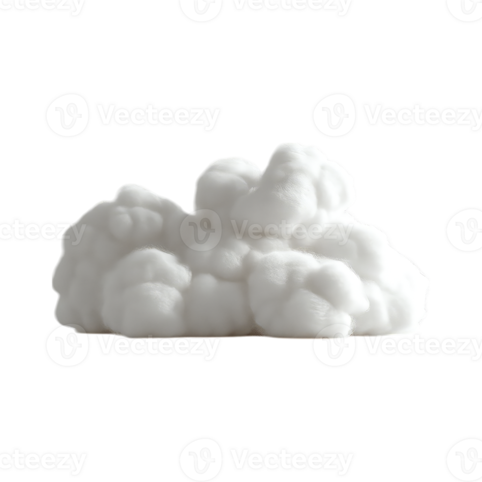 Fluffy white beautiful cotton cloud png