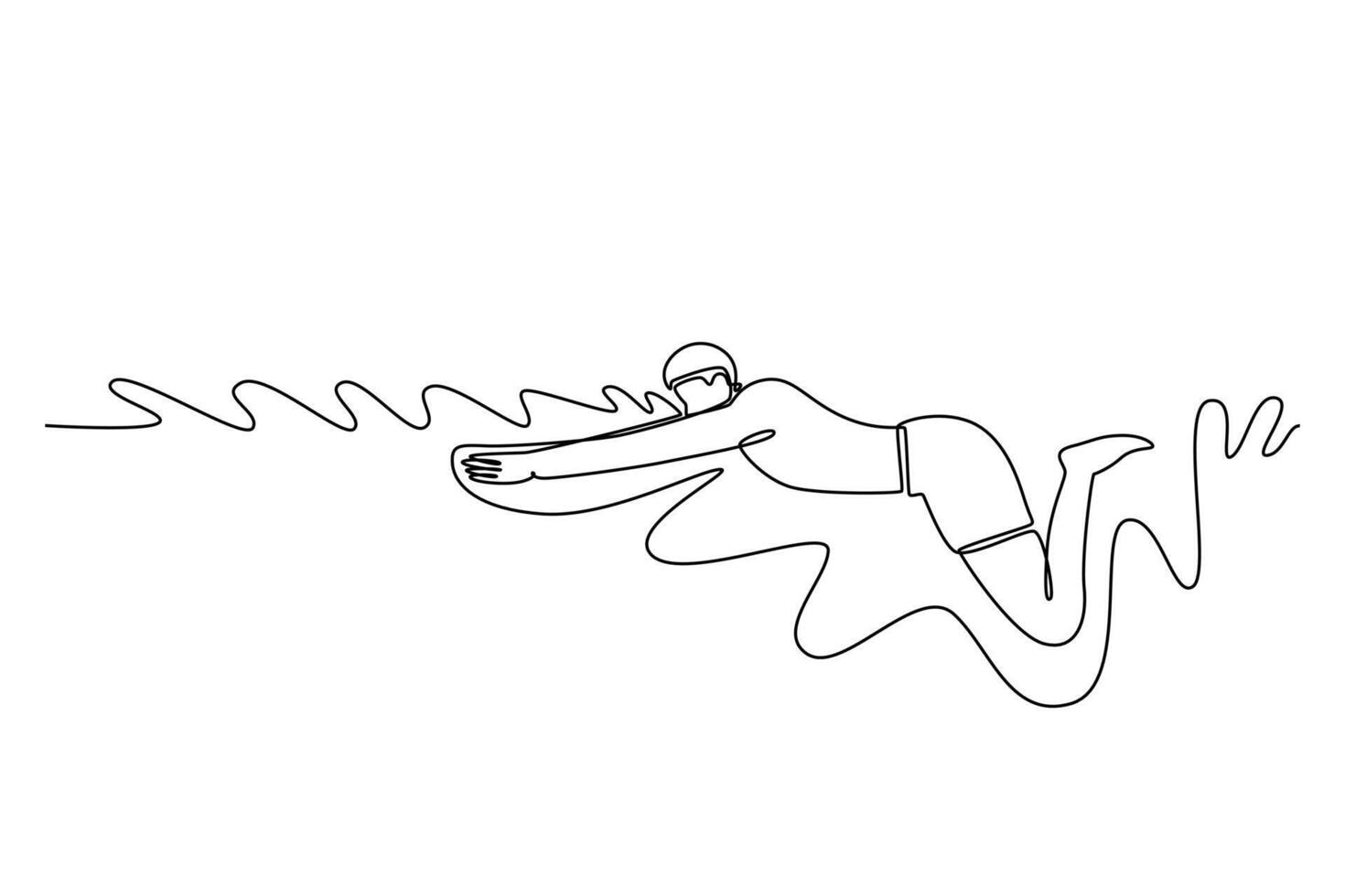 attractive male swimmer in breaststroke style in swimming pool, stroking, immersing, and lifting out water to breathe vector