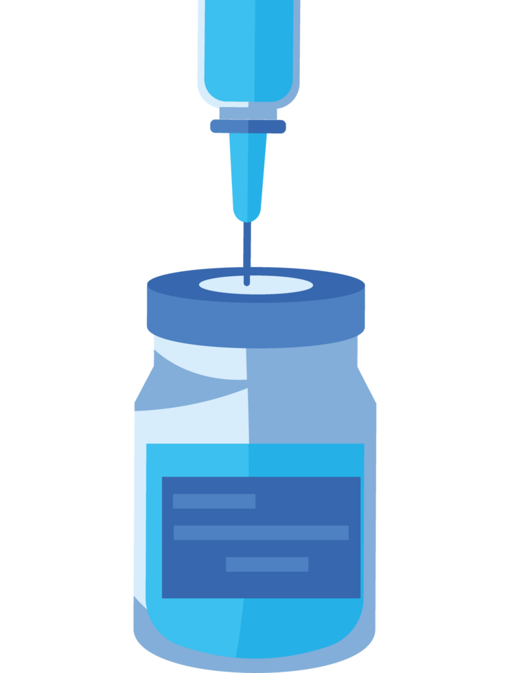 vaccination syringe with vial medication isolated png