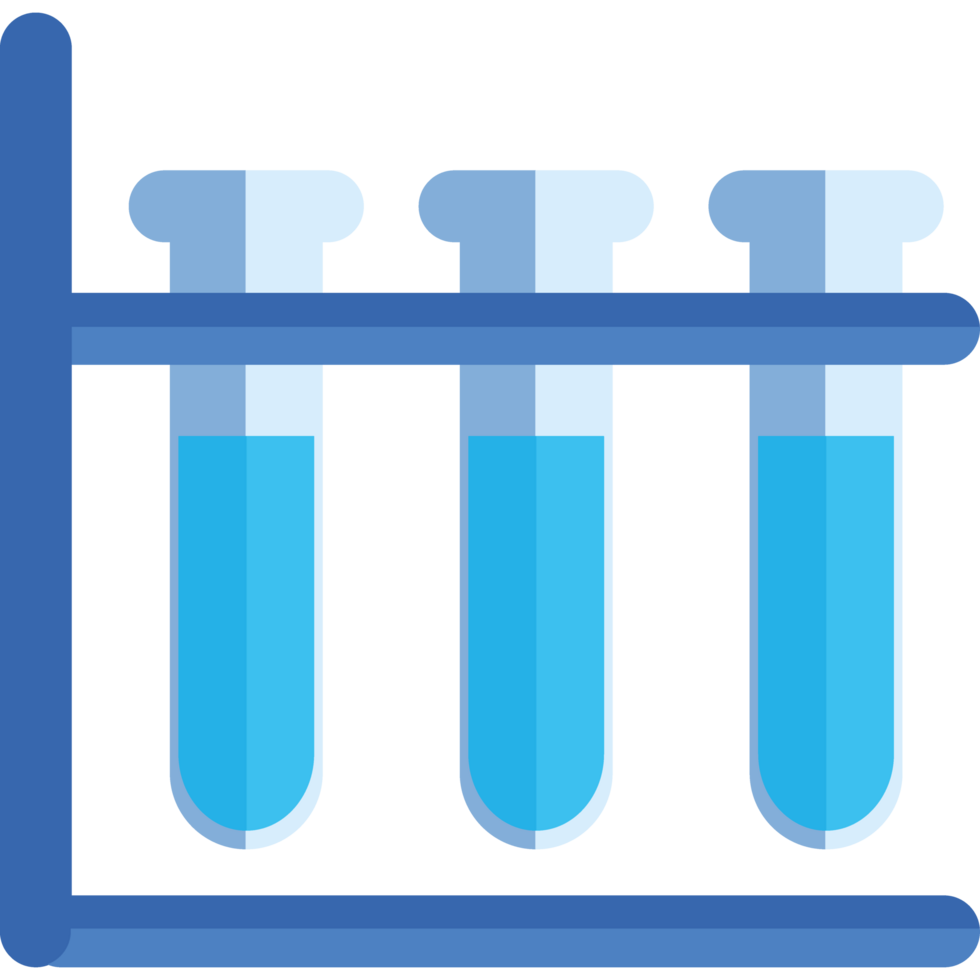 glass vials samples on rack isolated png