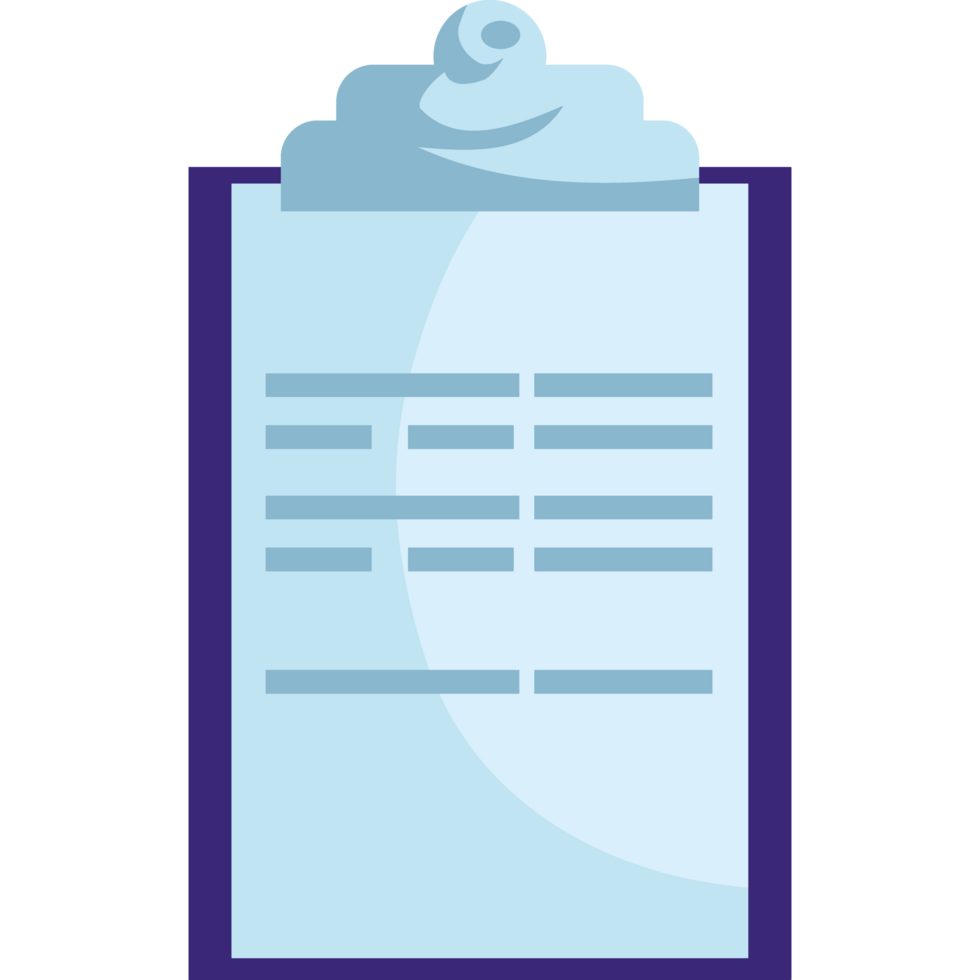 clipboard with documents paper isolated png