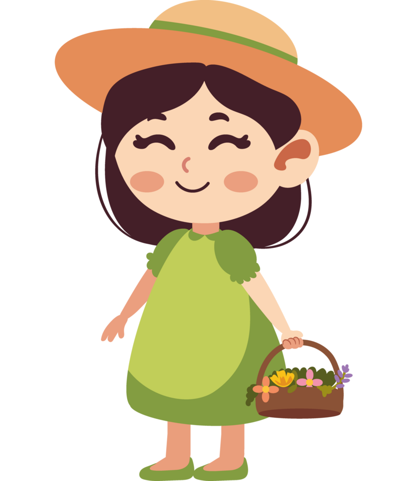 girl wearing spring clothes design png
