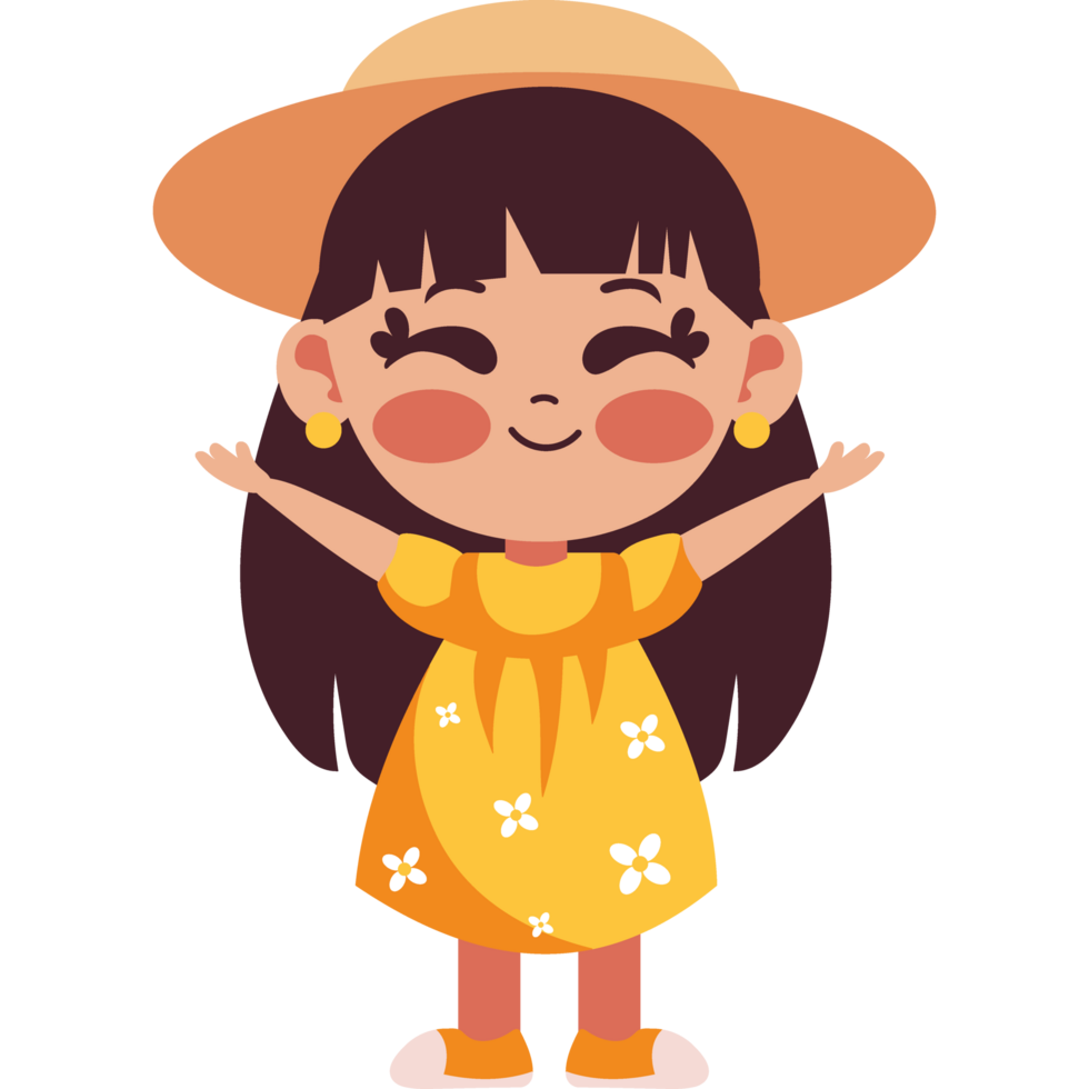 girl wearing spring clothes png