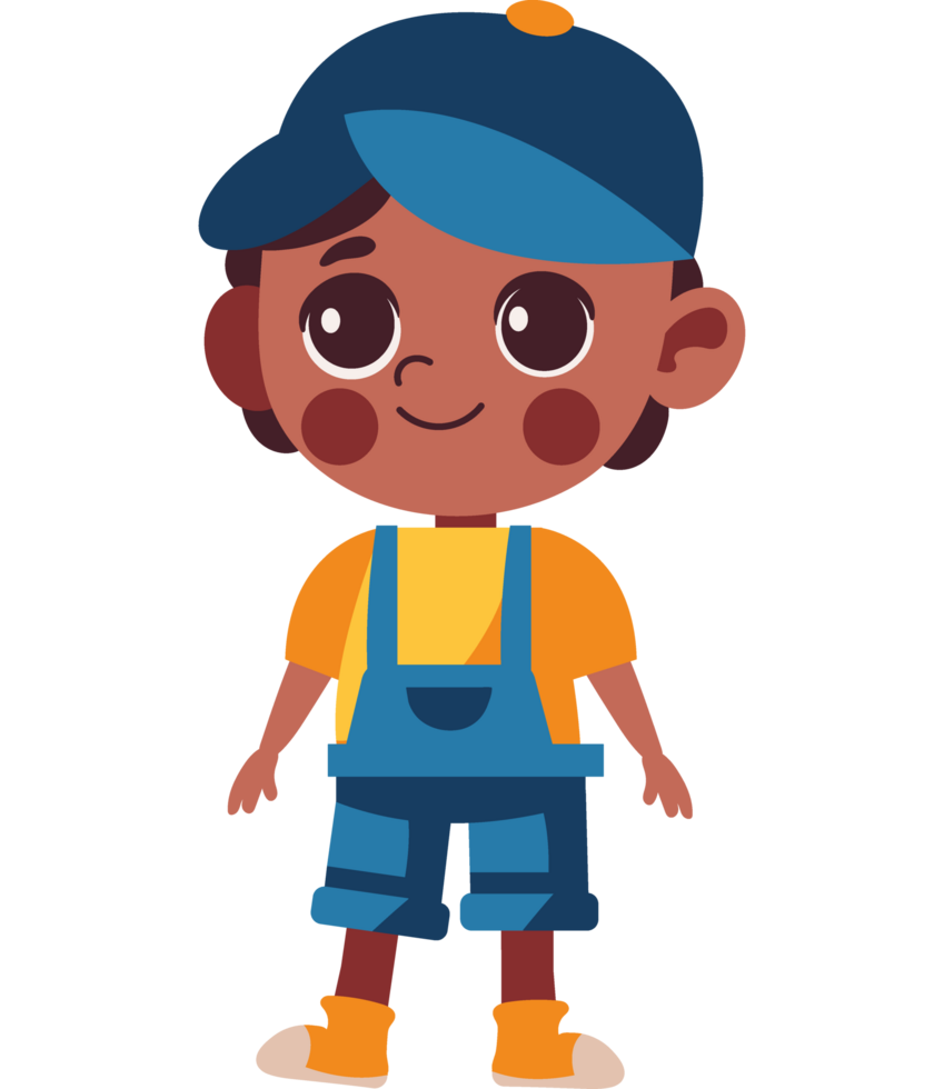 boy character wearing spring clothes isolated png