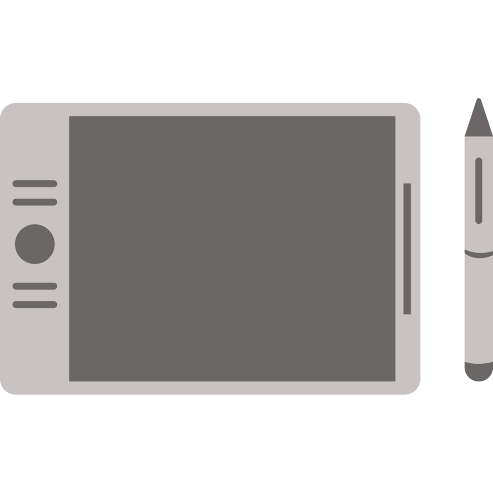 designer digital tablet and pen isolated png