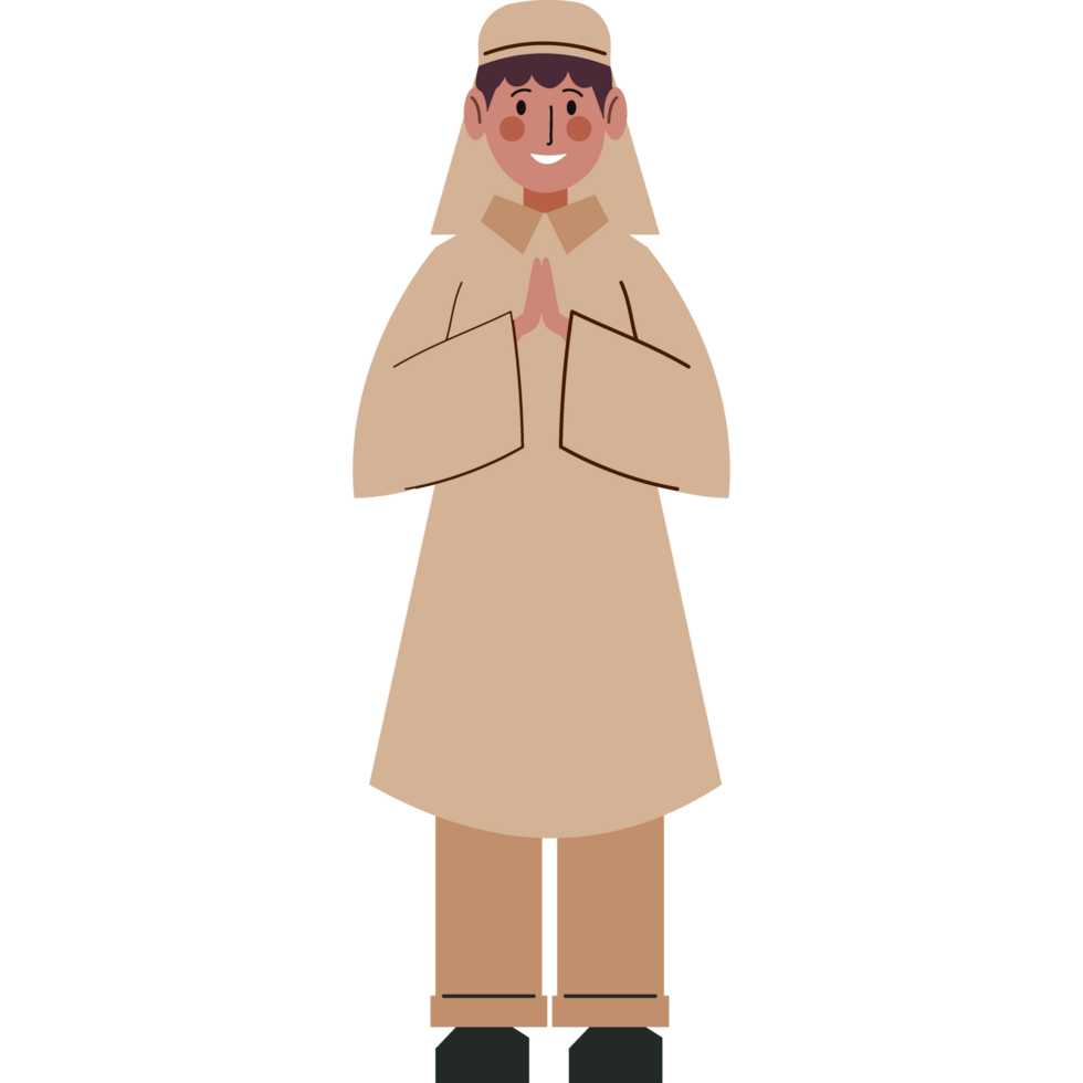 muslim young man character isolated png