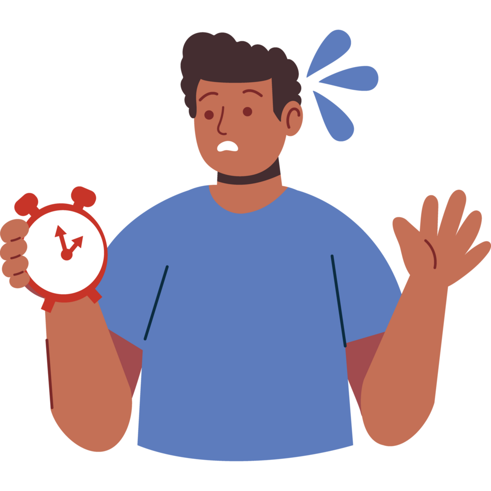young man with clock isolated png