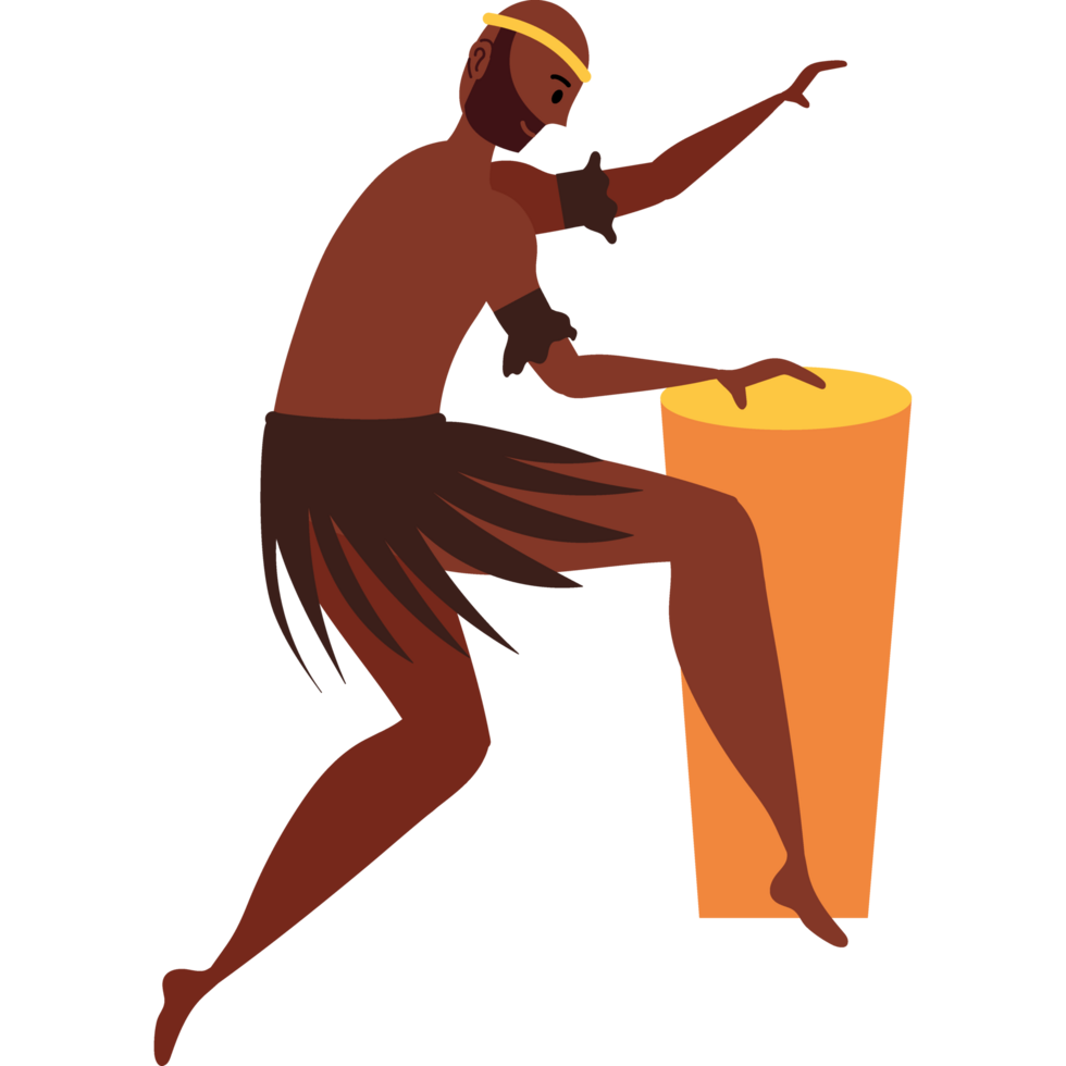 man with african drum isolated png