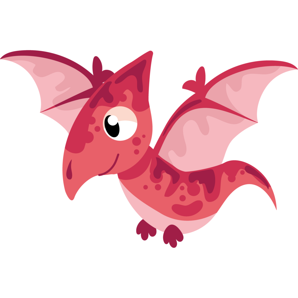 cute dinosaur with wings design isolated png
