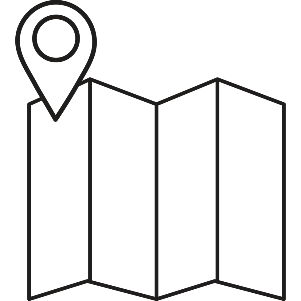 map gps location pin icon line style illustration png