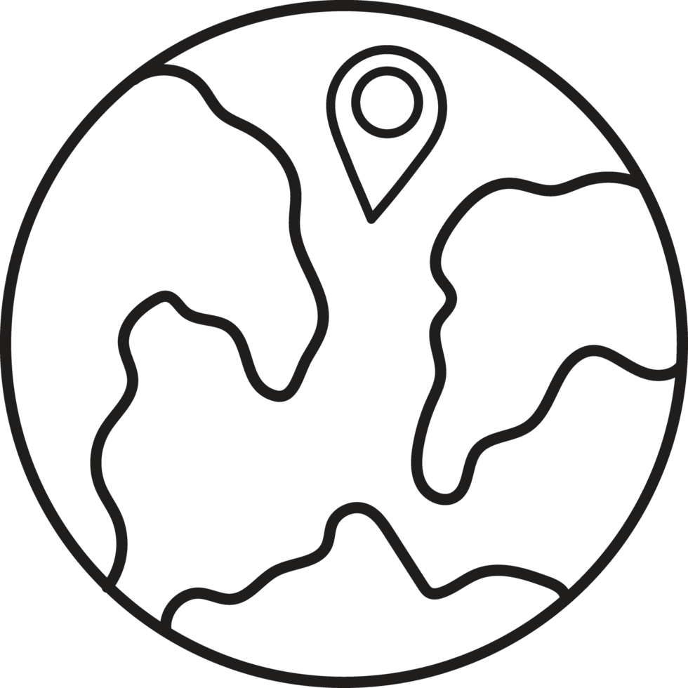 global pin location icon line style png