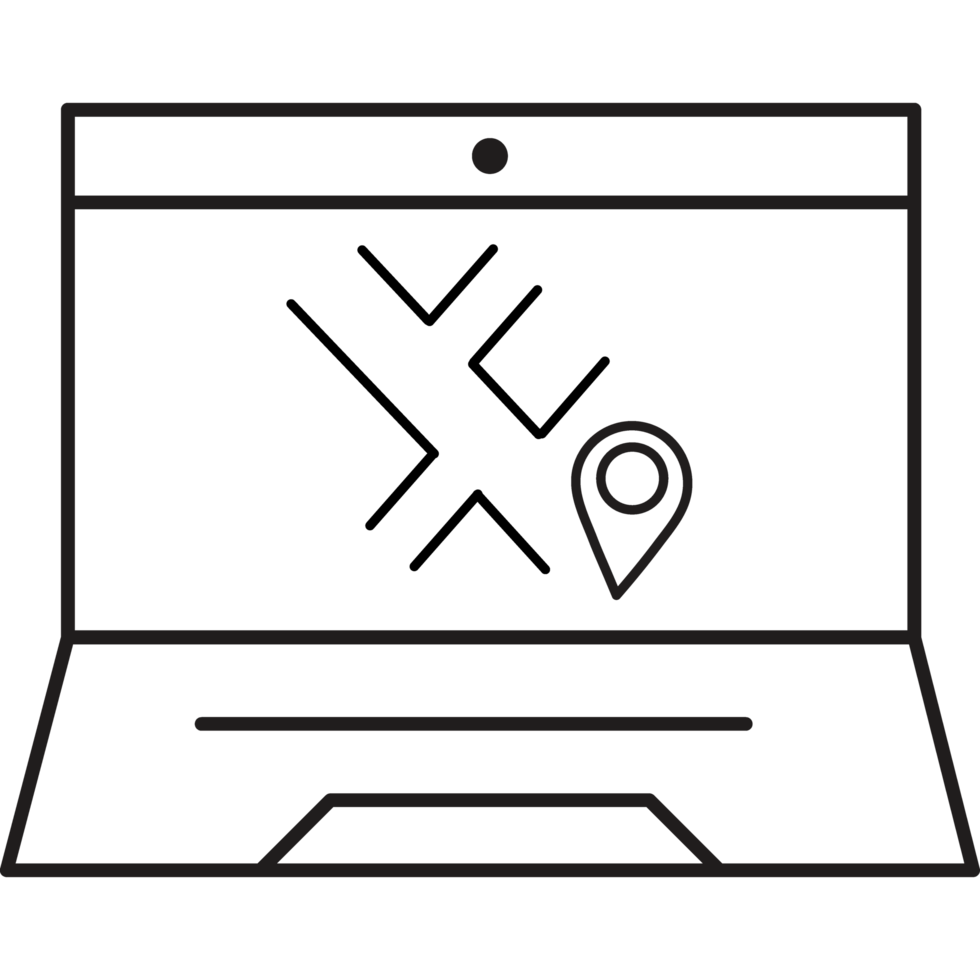 laptop location map icon line style png