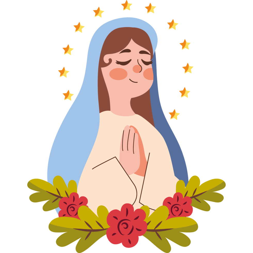praying miraculous virgin isolated png