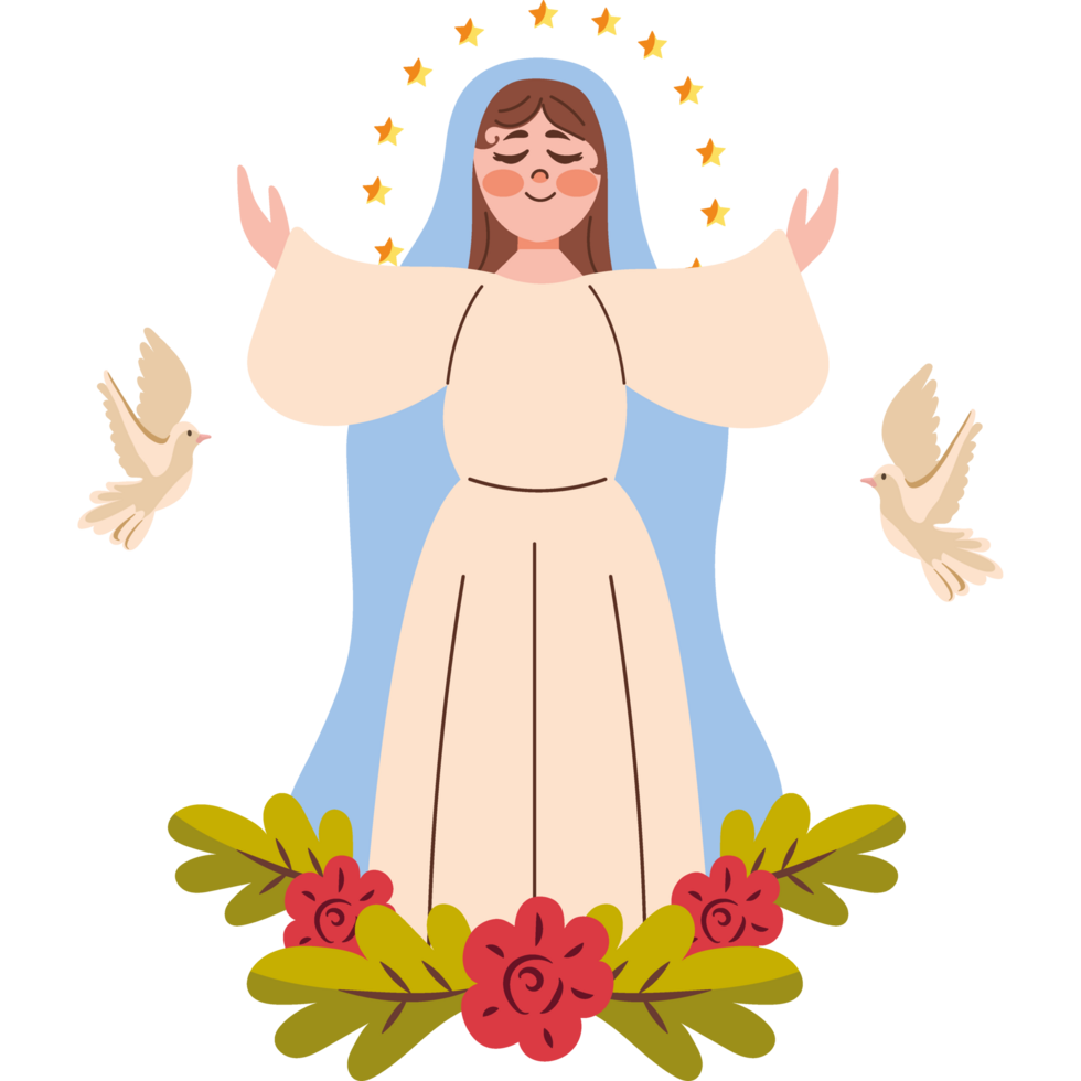 miraculous virgin statue isolated icon png