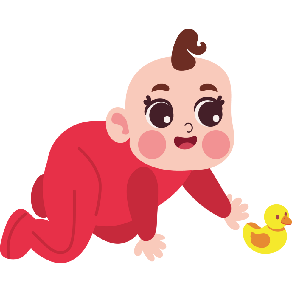 baby playing with duck isolated png