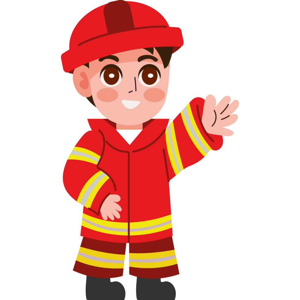 firefighter cute boy isolated design png