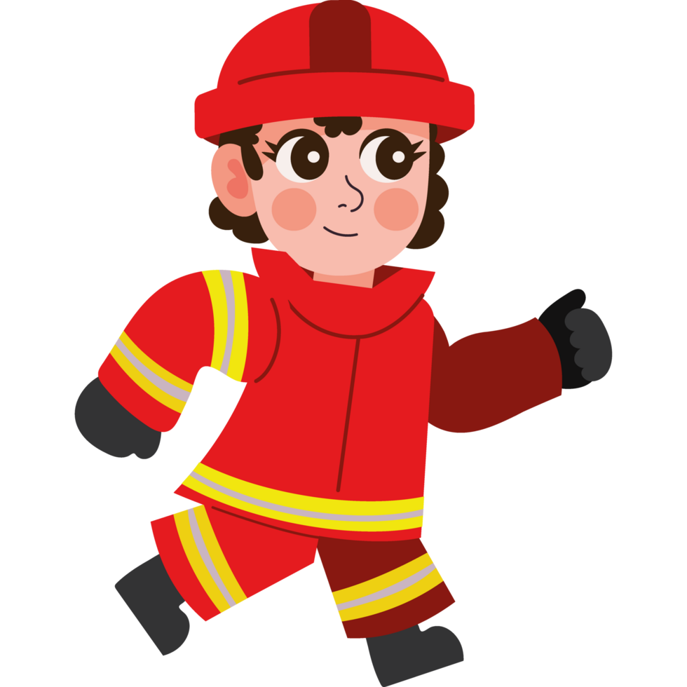 firefighter boy character isolated design png