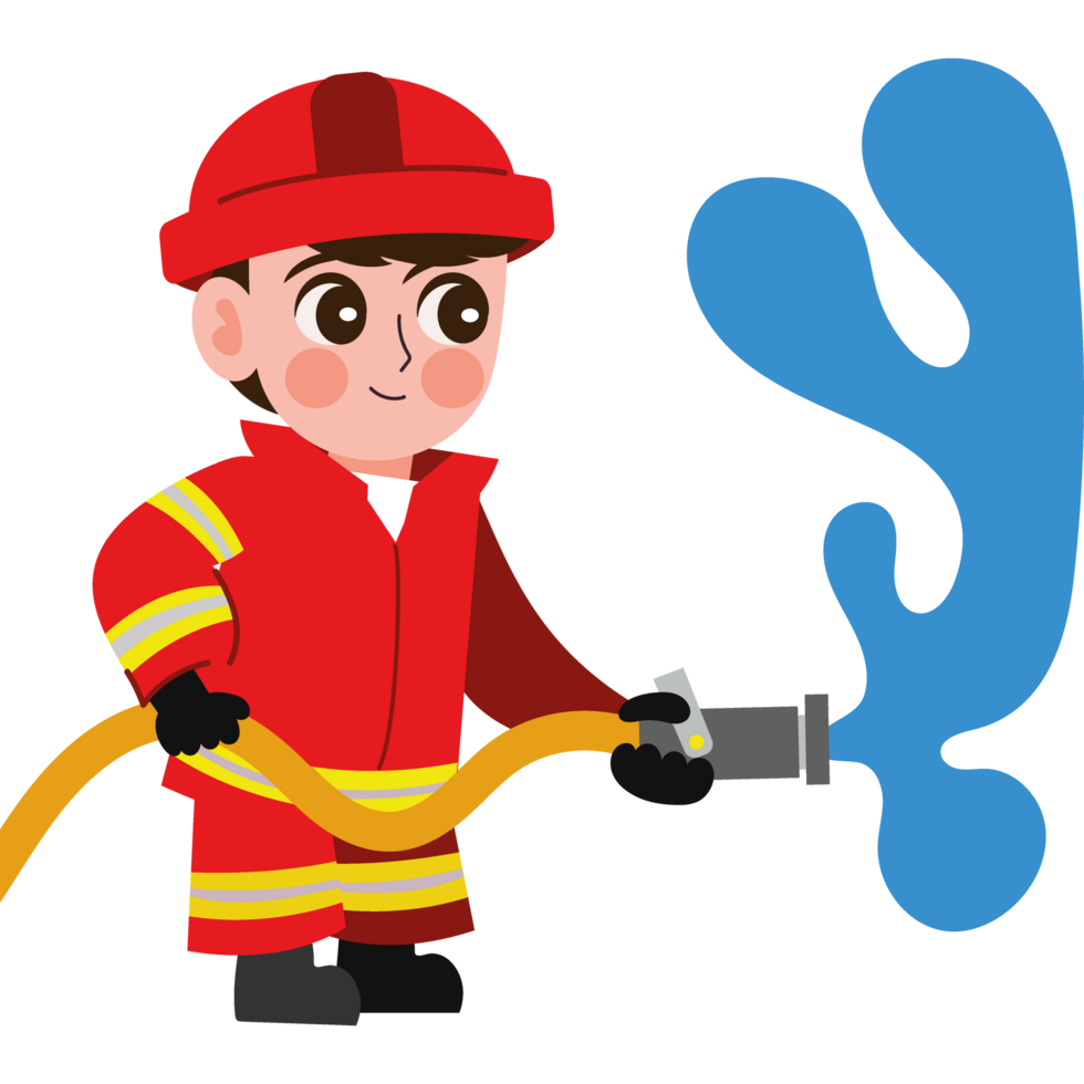 firefighter extinguishing fire isolated design png