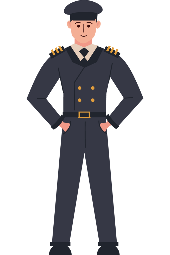 navy officer man standing isolated png