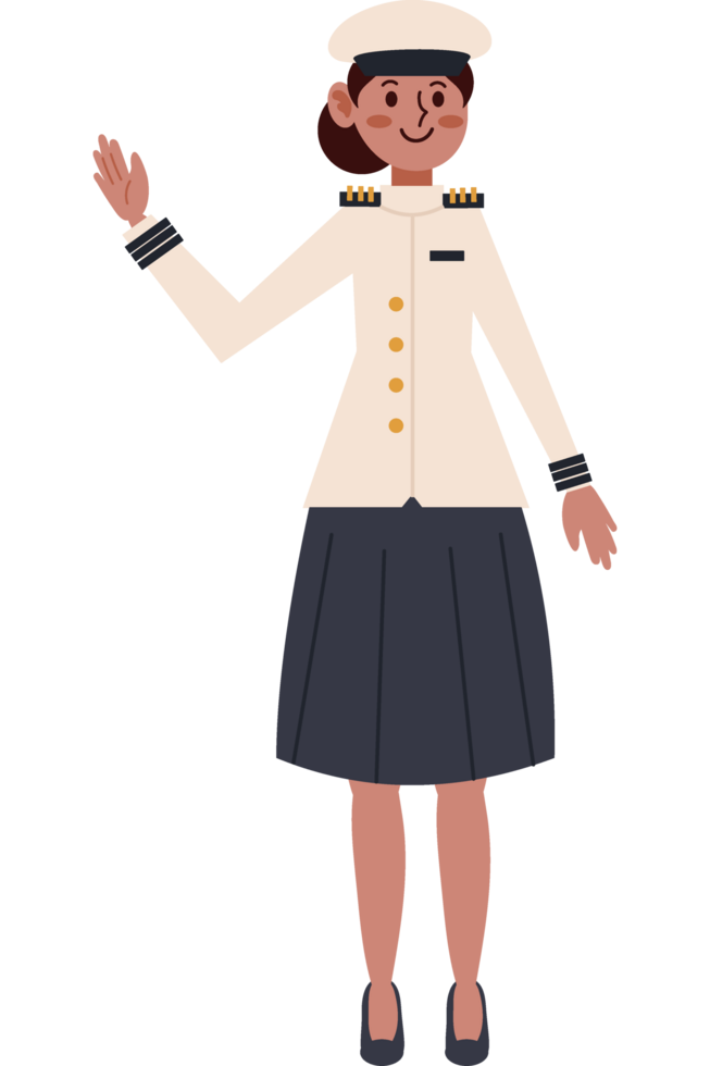 navy officer woman standing isolated png