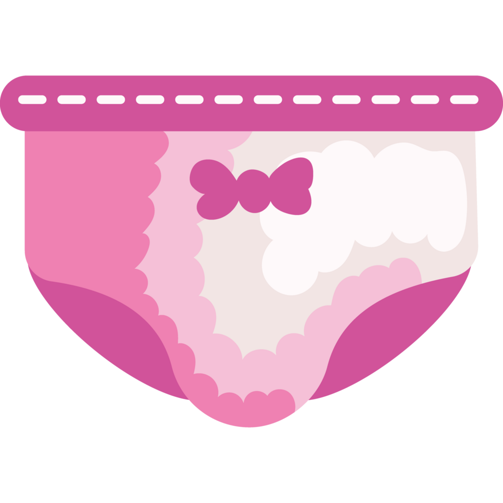 pink diaper baby shower isolated png