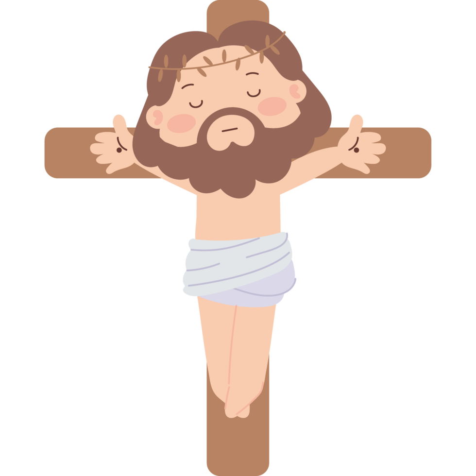 cute jesus crucifixion design isolated png