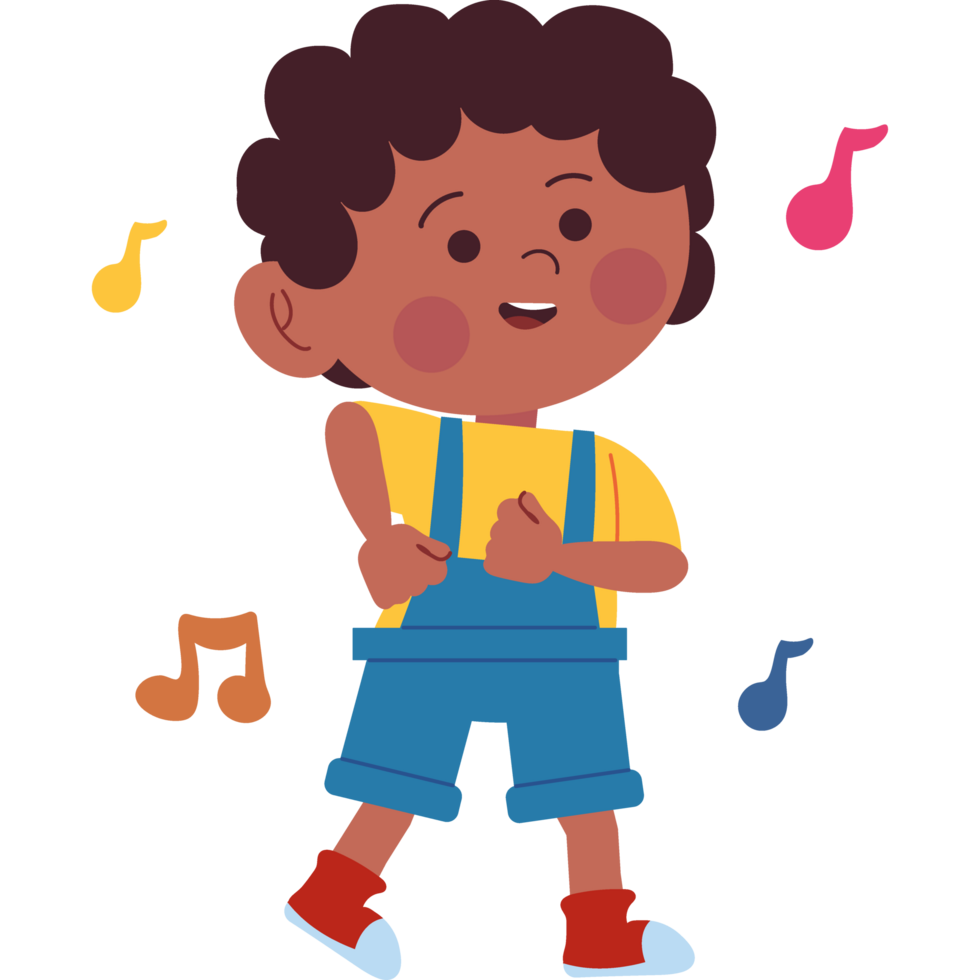 little boy dancing music isolated png