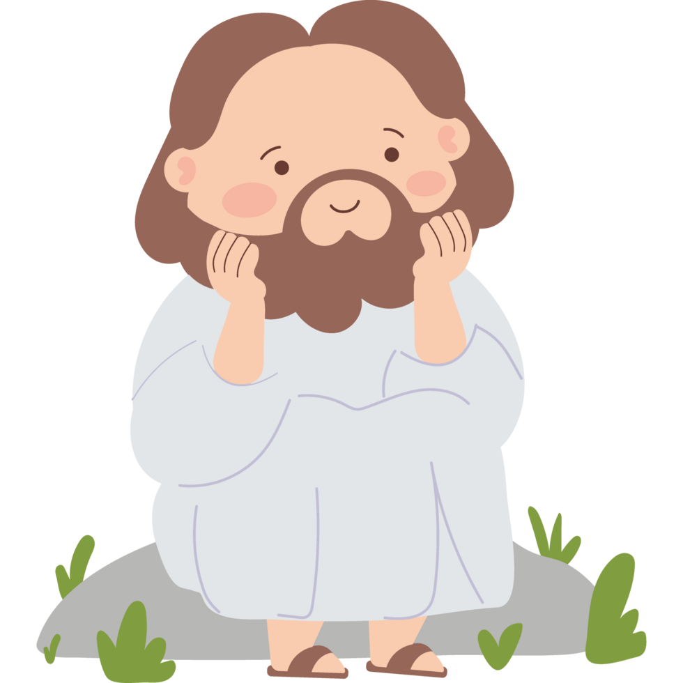 cute jesus christ character isolated png