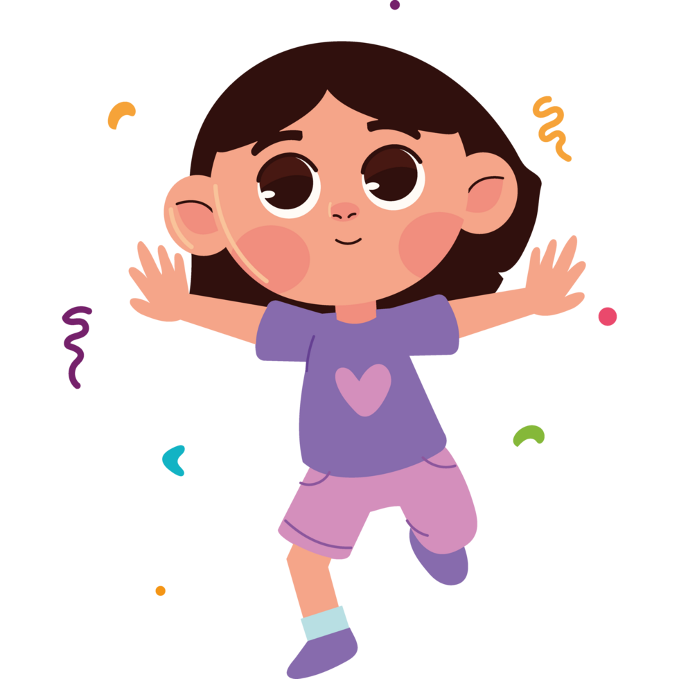 cheerful boy celebrating with confetti png