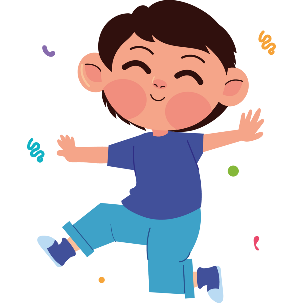 boy with confetti isolated design png