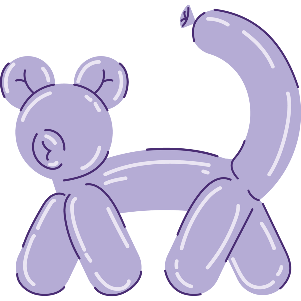 bear figure with balloons isolated png